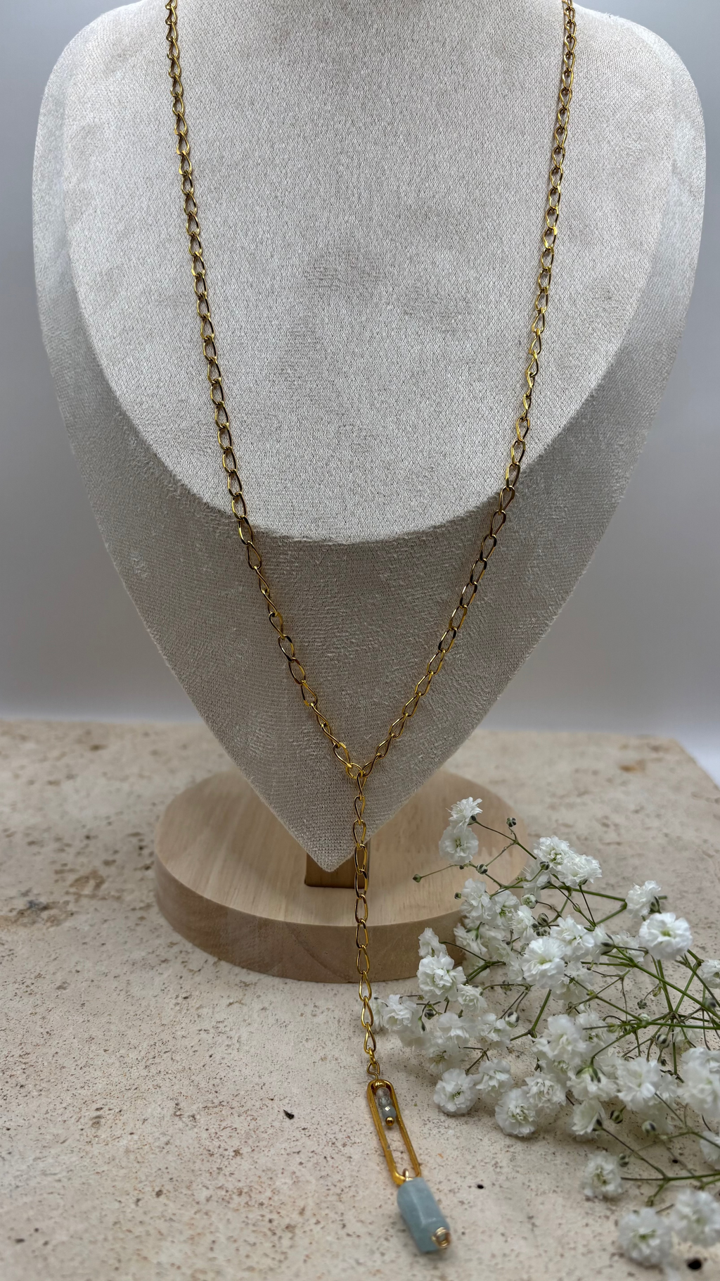 Sautoir Écume d'azur Or